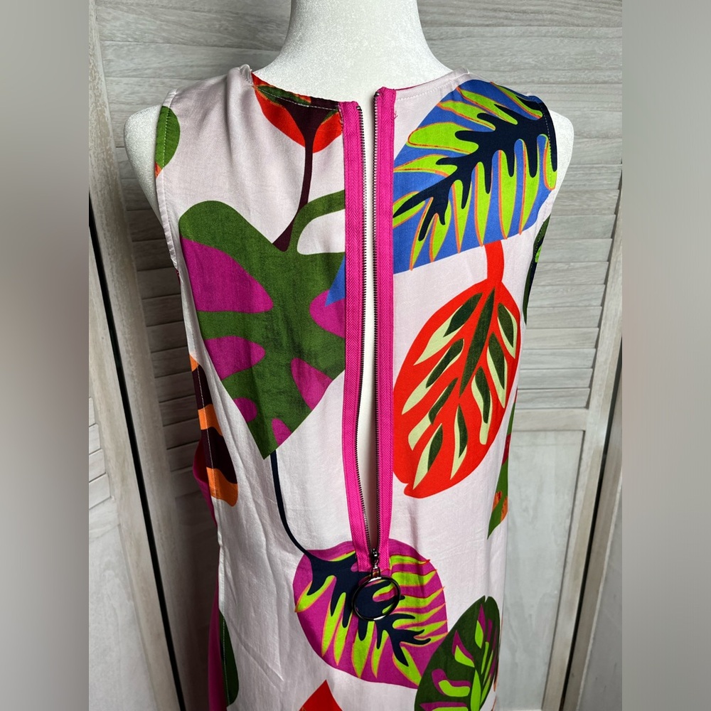 IC Collection Multi-Color Long Duster W/ Leaf Pattern - Picture 11 of 12